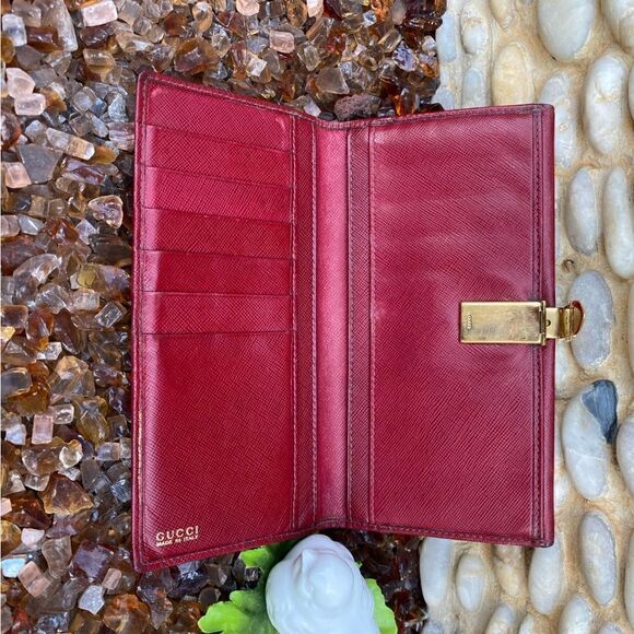 Authentic GUCCI Red Leather Long Slim Double-Sided Wallet w/ COA. Quiet Luxury - Picture 6 of 15